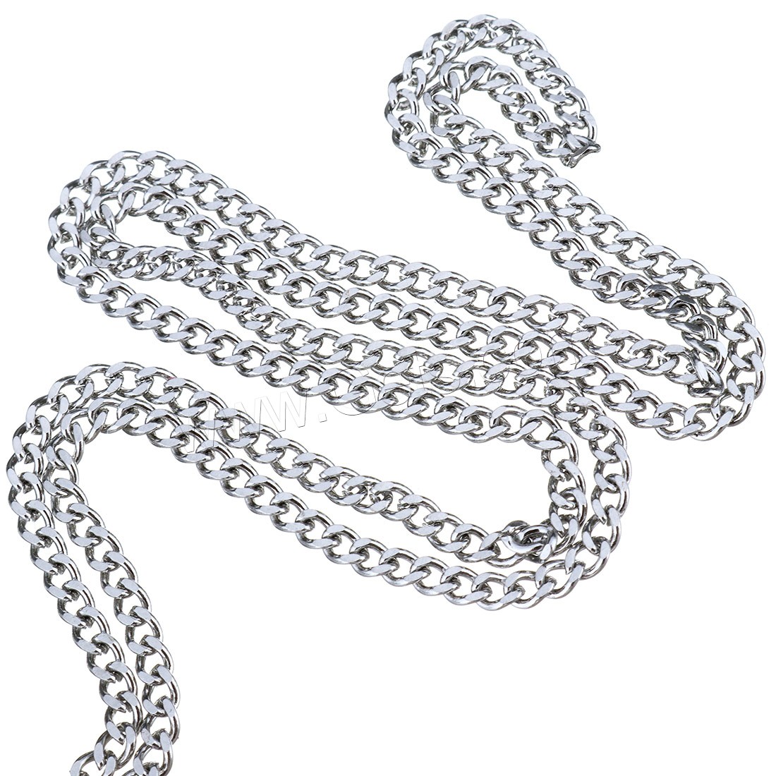 Stainless Steel Curb Chain, with plastic spool, different size for choice, original color, 25m/Spool, Sold By Spool