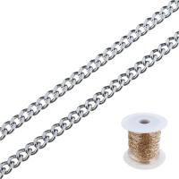 Stainless Steel Curb Chain, with plastic spool original color 