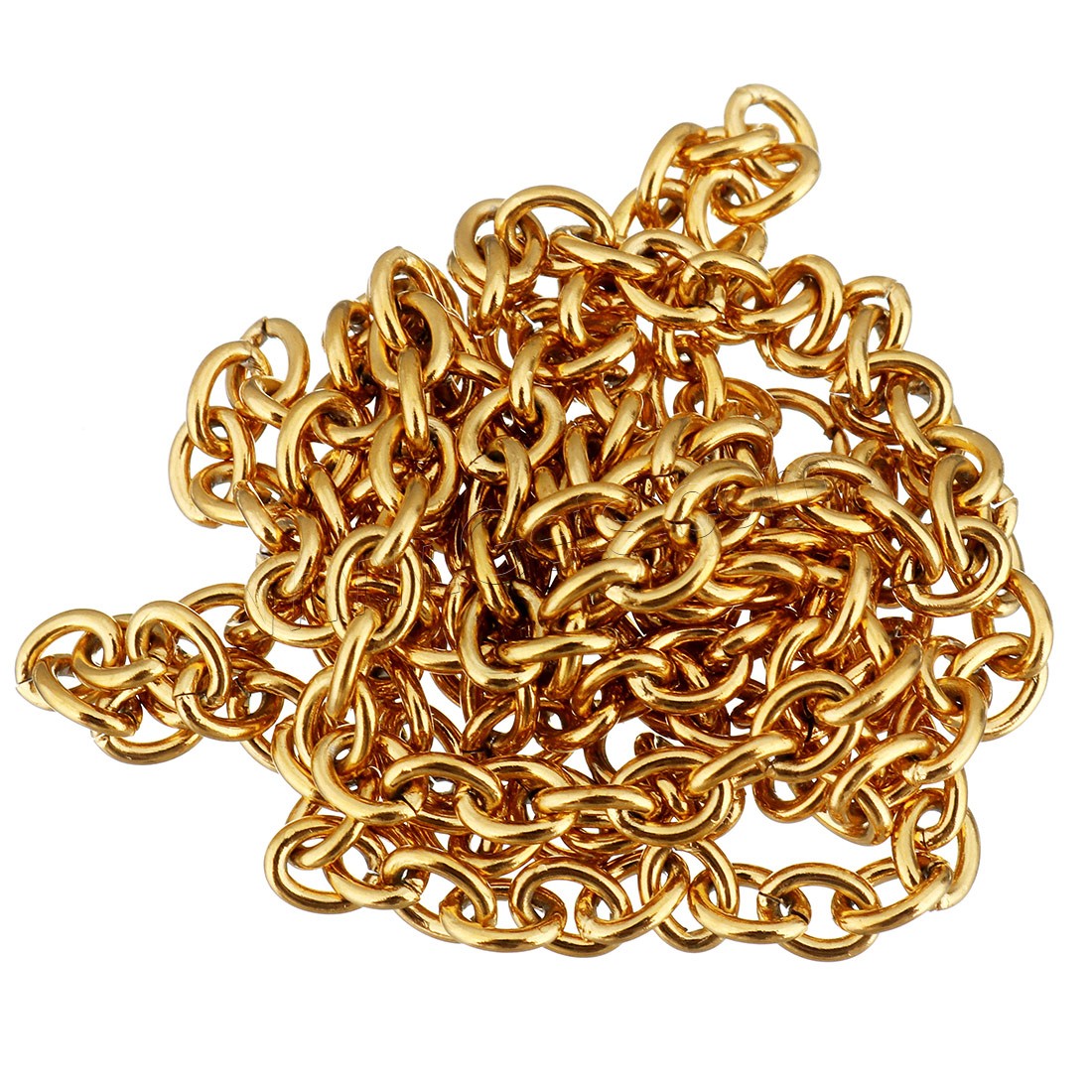 Edelstahl Oval Kette, mit Kunststoffspule, goldfarben plattiert, verschiedene Größen vorhanden & Oval-Kette, 25m/Spule, verkauft von Spule