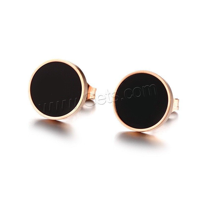 Stainless Steel Stud Earring, with Acrylic, rose gold color plated, different size for choice & for woman, Sold By Pair