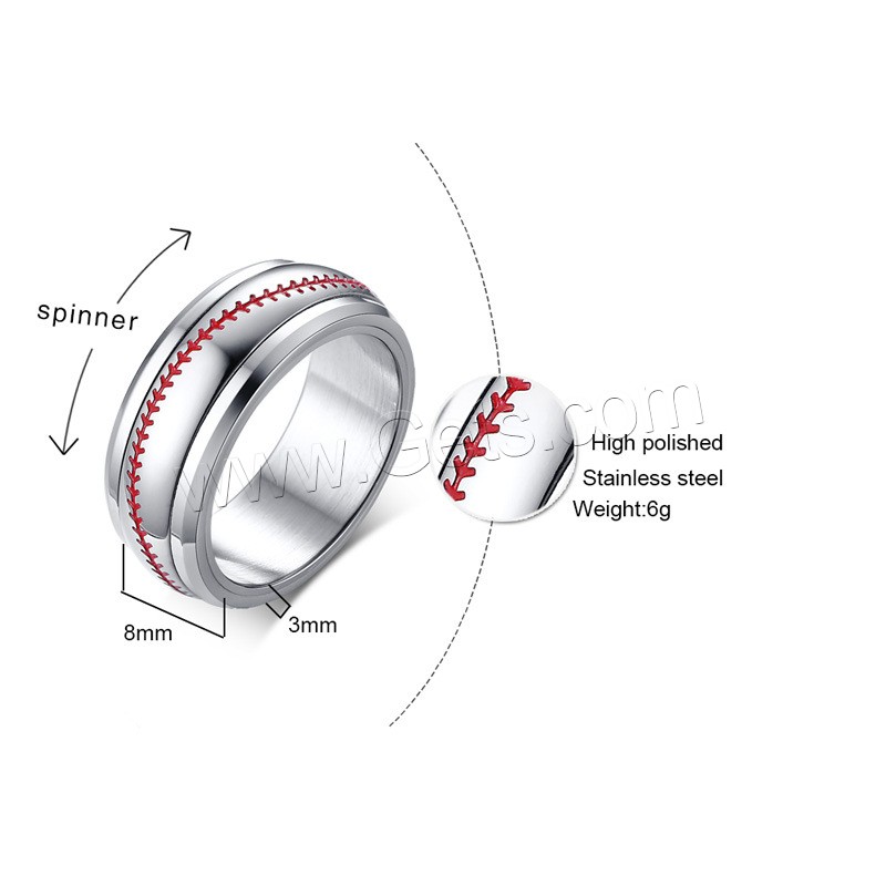 ステンレス鋼の男指リング, ステンレス, 異なるサイズの選択 & 男性用 & エナメル, オリジナルカラー, 8mm, 3mm, 売り手 パソコン