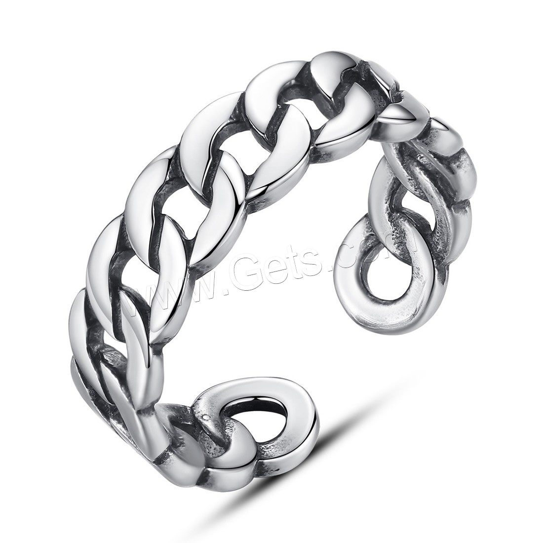 Thailand Sterling Silver Finger Ring, Unisex & adjustable & different size for choice & blacken, 5.5mm, US Ring Size:6-8, Sold By PC