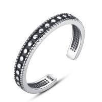 Thailand Sterling Silver Finger Ring, Unisex & adjustable & blacken, 2.5mm, US Ring 