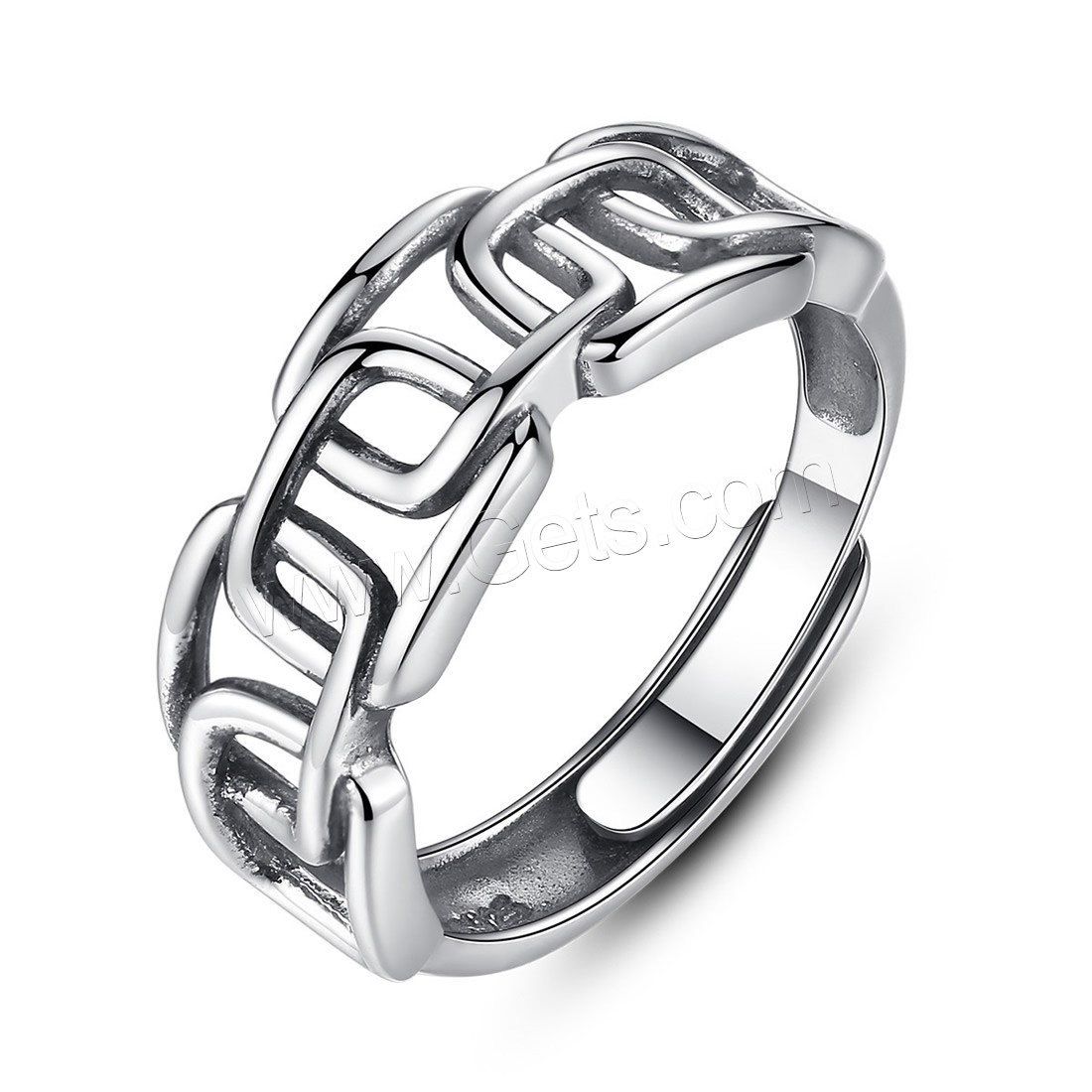 Thai Sterling Silber Finger Ring, Thailand, unisex & einstellbar & verschiedene Größen vorhanden & Schwärzen, 7mm, verkauft von PC