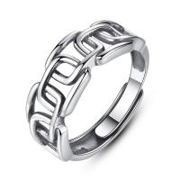 Thailand Sterling Silver Finger Ring, Unisex & adjustable & blacken, 7mm 