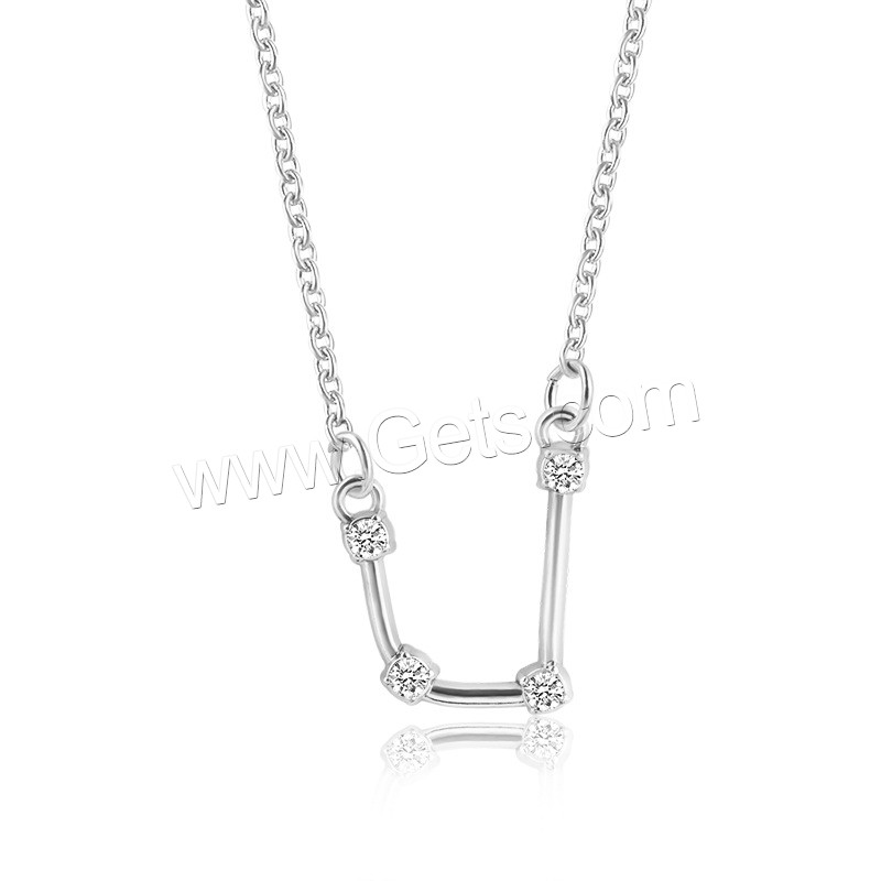 Zinklegierung Zirkonia Halskette, mit Verlängerungskettchen von 1.96inch, plattiert, Konstellation Schmuck & Oval-Kette & verschiedene Stile für Wahl & für Frau & mit kubischem Zirkonia, Länge:ca. 19.29 ZollInch, verkauft von Strang