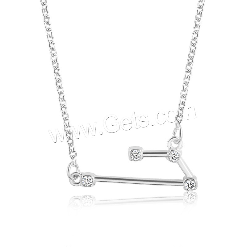 Zinklegierung Zirkonia Halskette, mit Verlängerungskettchen von 1.96inch, plattiert, Konstellation Schmuck & Oval-Kette & verschiedene Stile für Wahl & für Frau & mit kubischem Zirkonia, Länge:ca. 19.29 ZollInch, verkauft von Strang