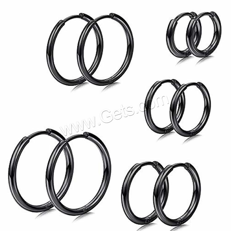 Titanium Steel Huggie Hoop Earring, plated, Unisex & different size for choice, more colors for choice, Sold By PC