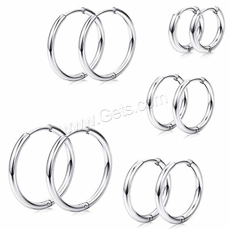 Titanium Steel Huggie Hoop Earring, plated, Unisex & different size for choice, more colors for choice, Sold By PC