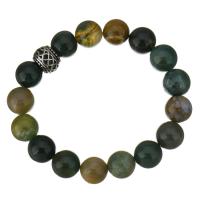 agate mousse bracelet, avec acier inoxydable, pour femme, couleur originale, 12.5mm Environ 8 pouce, Vendu par brin