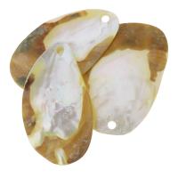 Yellow Shell Pendants, 26-31x45-46x2-3mm Approx 3mm 