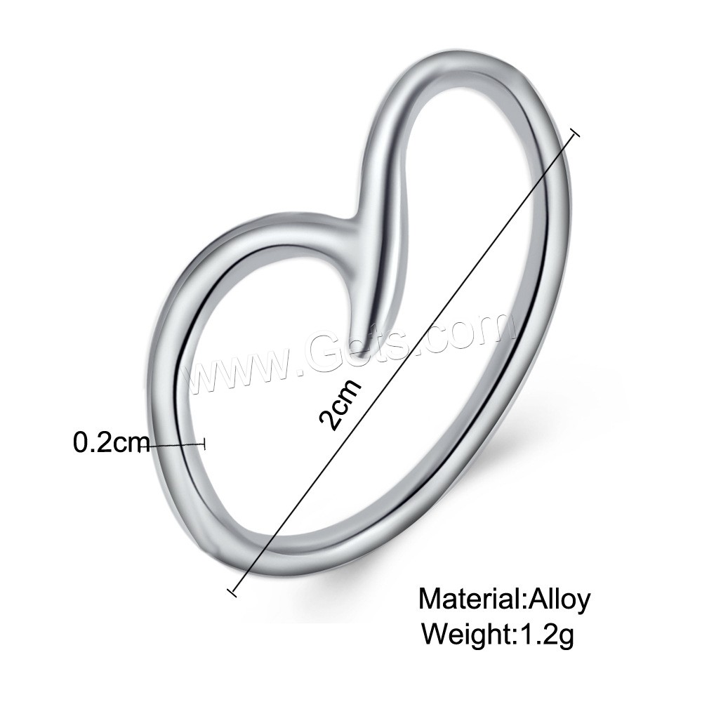 кольцо из цинкового сплава , цинковый сплав, плакирован серебром, Мужская & разный размер для выбора, 2mm, продается PC