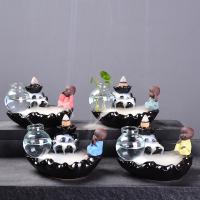 Incense Smoke Flow Backflow Holder Ceramic Incense Burner, Porcelain, with Glass, durable 