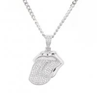 Cubic Zirconia Micro Pave Brass Pendant, Lip, plated, micro pave cubic zirconia Approx 2-3mm 