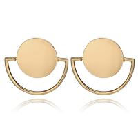 Pendientes de Perno de Aleación de Zinc, acero inoxidable aguja de pendiente, chapado en color dorado, para mujer, libre de plomo & cadmio, 40mm, Vendido por Par