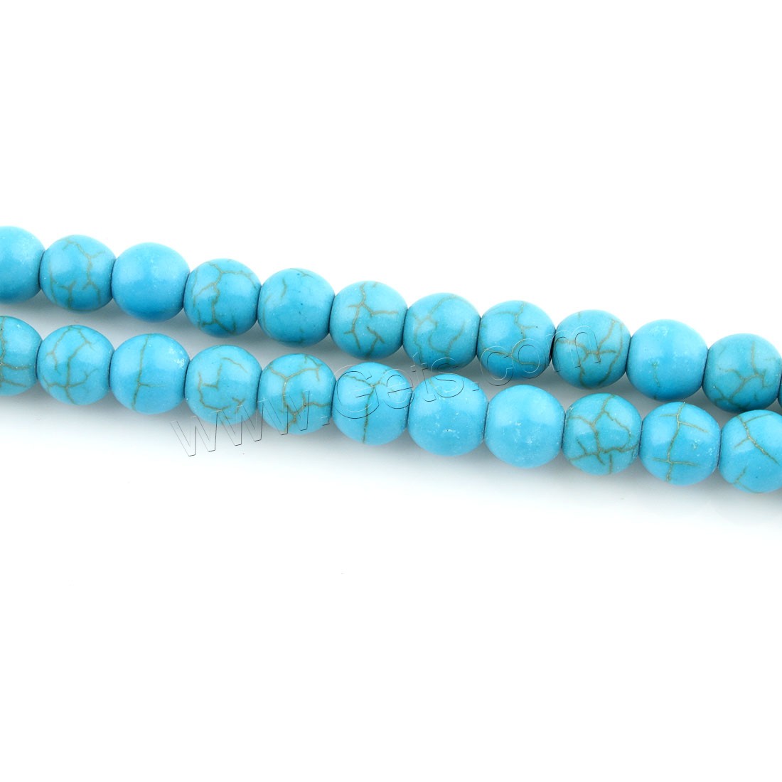 Perles en Turquoise synthétiques, Rond, normes différentes pour le choix, Trou:Environ 1mm, Longueur:Environ 15 pouce, Vendu par brin