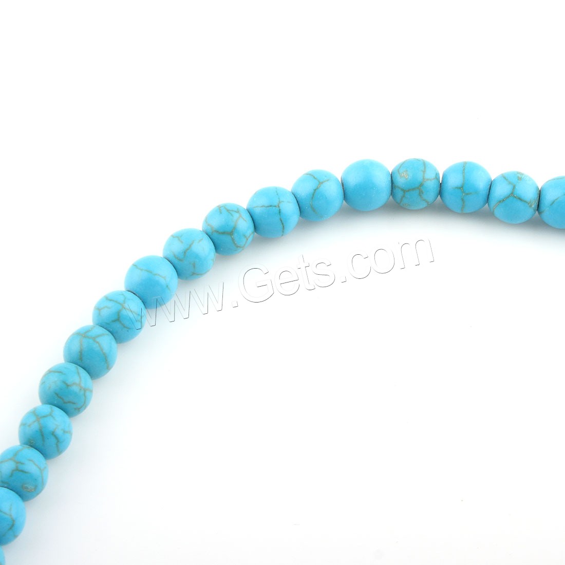 Perles en Turquoise synthétiques, Rond, normes différentes pour le choix, Trou:Environ 1mm, Longueur:Environ 15 pouce, Vendu par brin