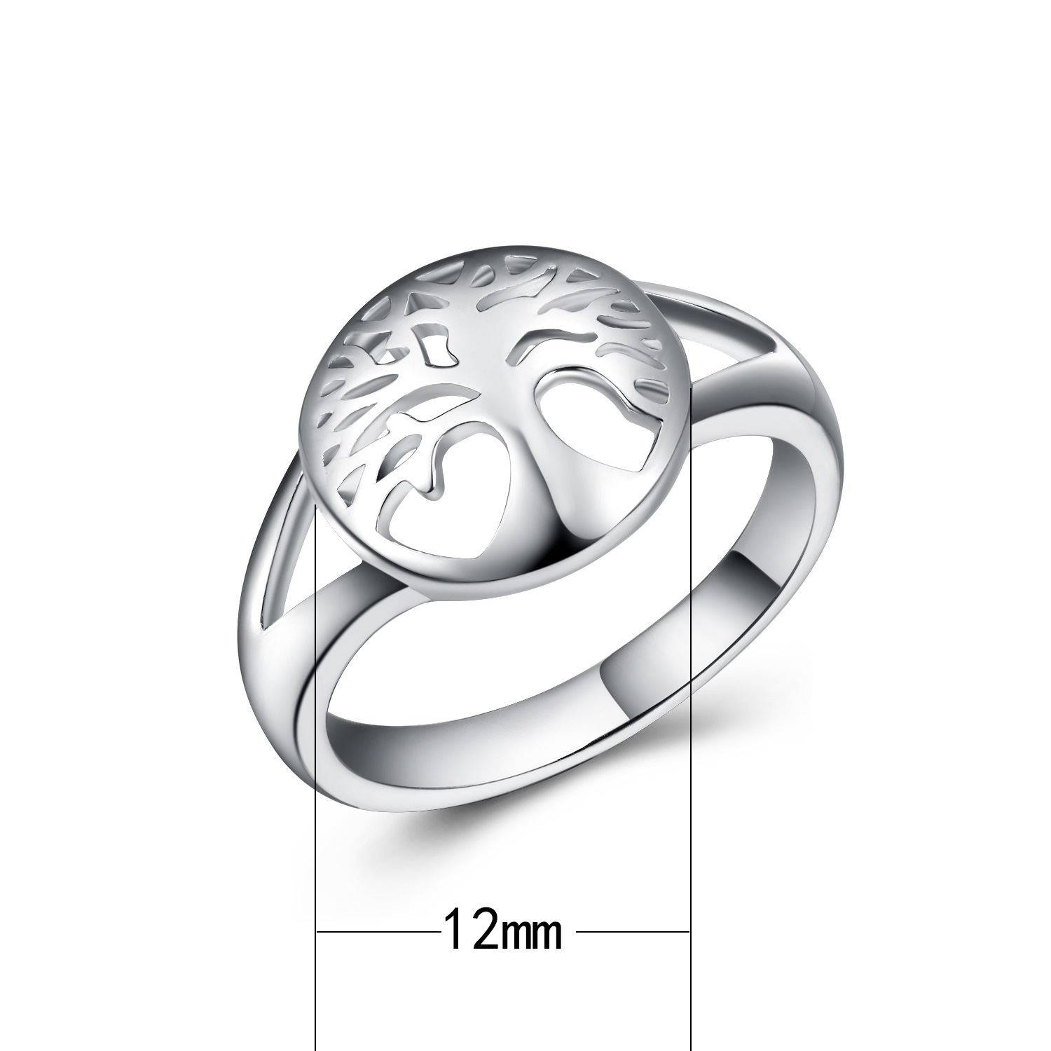 Messing Fingerring, platiniert, verschiedene Größen vorhanden & für Frau & hohl, 12mm, verkauft von PC