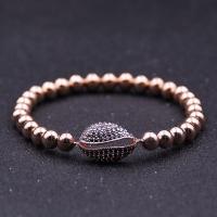 Brass Bracelet, with Elastic Thread, plated, natural & Unisex & micro pave cubic zirconia 6mm Approx 7.5 Inch 