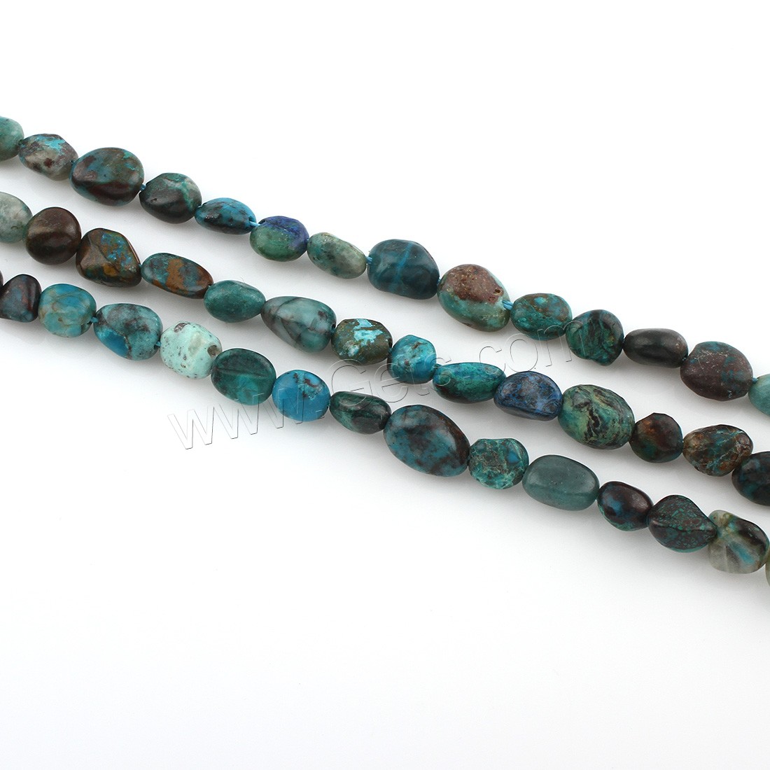 Perles Chrysocolle, Chrysocolle (Pierre naturelle Phoenix), normes différentes pour le choix, Trou:Environ 1mm, Longueur:Environ 15 pouce, Vendu par brin