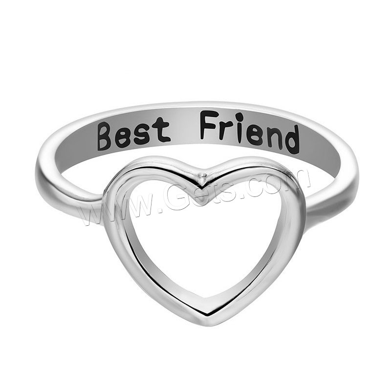 Enamel Stainless Steel Finger Ring, Heart, plated, different size for choice & for woman, more colors for choice, Sold By PC