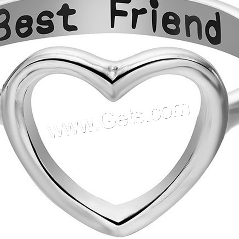 Enamel Stainless Steel Finger Ring, Heart, plated, different size for choice & for woman, more colors for choice, Sold By PC