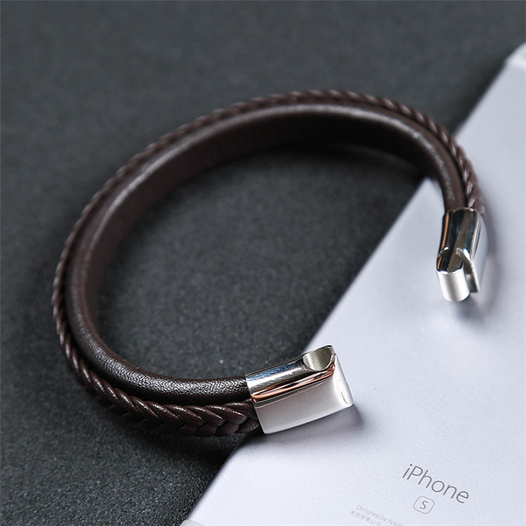 cuir PU bracelet, avec acier inoxydable, longueur différente pour le choix & styles différents pour le choix & pour le couple, Vendu par brin