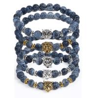 agate effleurant bracelet, avec alliage de zinc, Placage, pour homme, plus de couleurs à choisir Environ 7.4 pouce, Vendu par brin