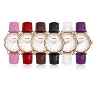 Reloj de Pulsera de mujeres, Cuero de PU, con dial de aleación de cinc, movimiento chino, chapado, ajustable & para mujer & impermeable & con diamantes de imitación, más colores para la opción, 32x11x33mm, longitud:aproximado 9 Inch, Vendido por UD