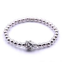 Brass Bracelet, with Elastic Thread, plated, natural & Unisex & micro pave cubic zirconia 6mm Approx 7.5 Inch 