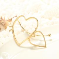 Zinc Alloy Earring Cuff, stainless steel earring post and Omega clip, Heart, gold color plated, for woman, lead & cadmium free 