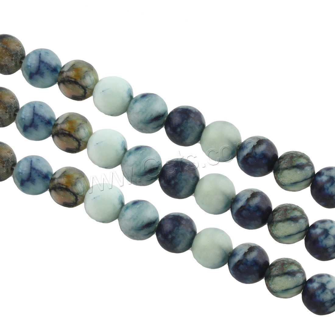 Blue Speckle Stone Beads, Round, different size for choice, Hole:Approx 1mm, Length:Approx 15.5 Inch, Sold By Strand