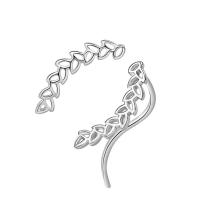 clou d'oreille en alliage zinc, alliage de zinc, fer boucle d'oreille crochet, branche, Plaqué d'argent, pour femme, sans plomb et cadmium, 5-20mm, Vendu par paire