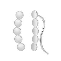 clou d'oreille en alliage zinc, alliage de zinc, fer boucle d'oreille crochet, Rond, Plaqué d'argent, pour femme, sans plomb et cadmium, 5-20mm, Vendu par paire