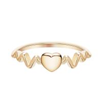 Zinc Alloy Finger Ring, Heart, real gold plated, for woman, lead & cadmium free, US Ring 