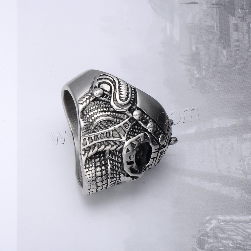 Partículas de acero anillo, Calavera, chapado, estilo punky & diverso tamaño para la opción & para hombre & ennegrezca, más colores para la opción, 27mm, 29mm, Vendido por UD