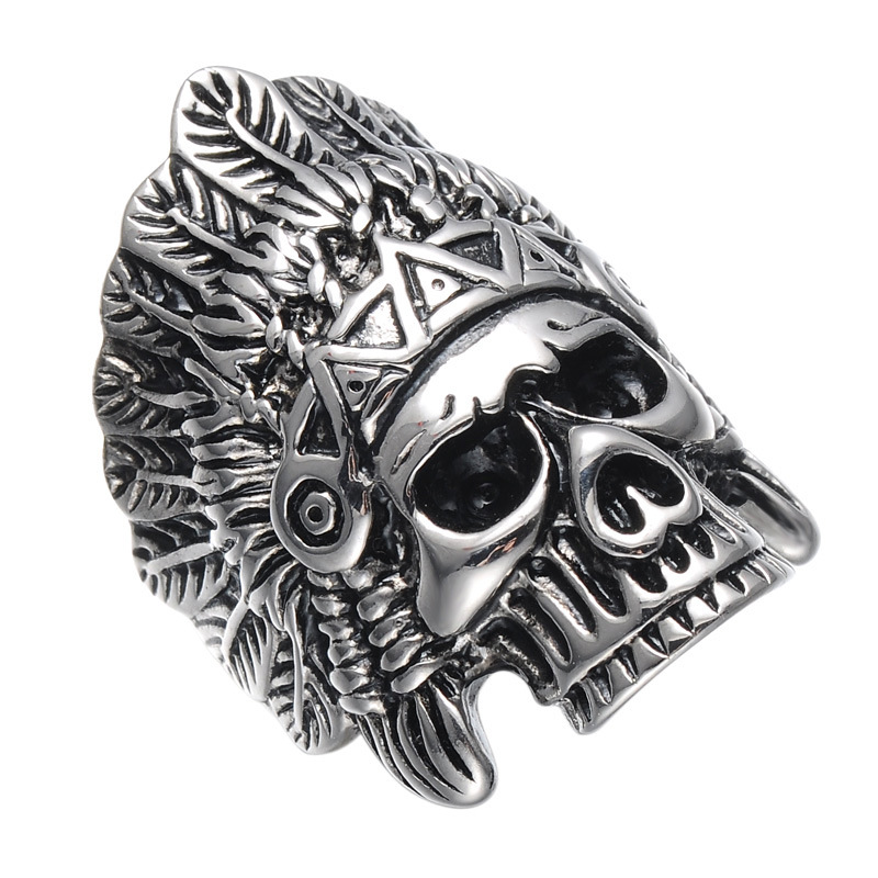 Acier titane bague, Placage, le style de punk & normes différentes pour le choix & pour homme & noircir, 36mm, Vendu par PC