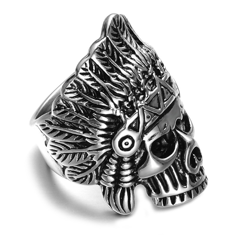 Acier titane bague, Placage, le style de punk & normes différentes pour le choix & pour homme & noircir, 36mm, Vendu par PC