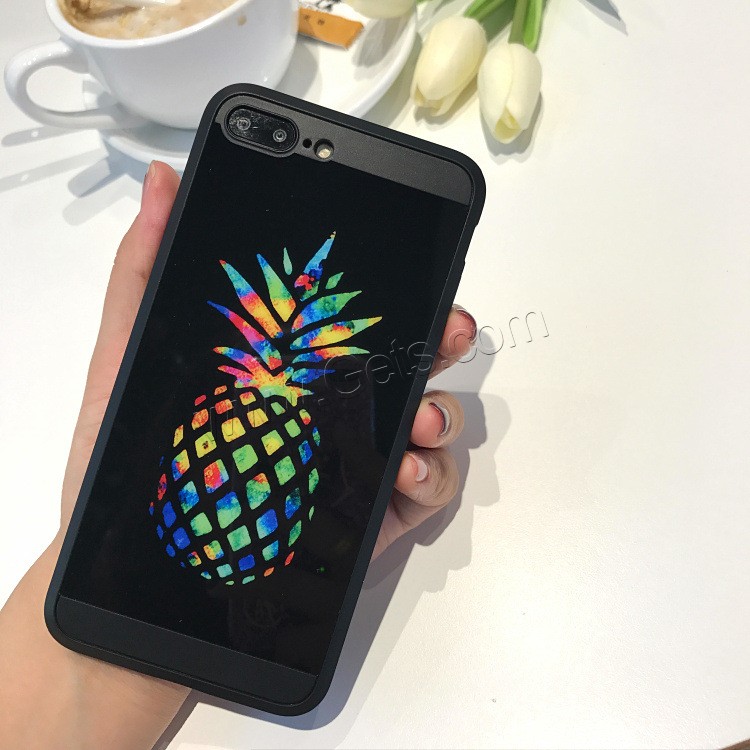 Etui pour téléphone mobile, Plastique TPU, avec Acrylique, ananas, styles différents pour le choix, Vendu par PC