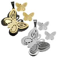 Fashion Stainless Steel Jewelry Sets, pendant & earring, Butterfly, plated, for woman Approx 