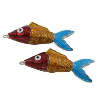 Zinc Alloy Animal Pendants, Fish, antique silver color plated, enamel, lead & cadmium free Approx 2mm 