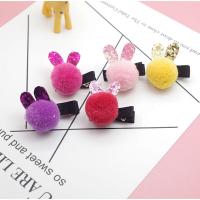 Plush Alligator Hair Clip, with Iron, Rabbit, for children 40mm 