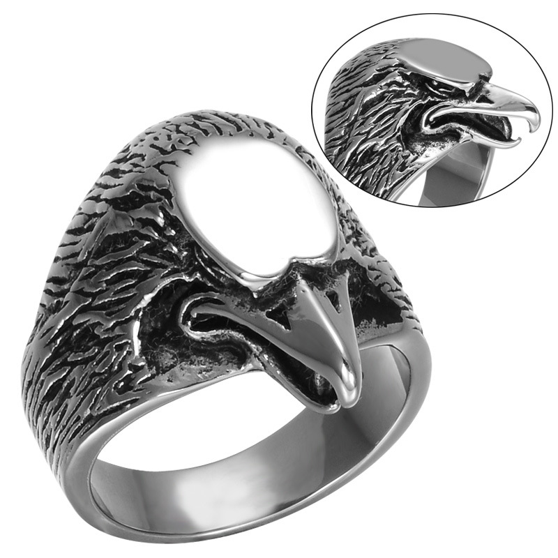 Acier titane bague, hibou, Placage, normes différentes pour le choix & pour homme & noircir, plus de couleurs à choisir, 26mm, Vendu par PC