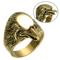 Acier titane bague, hibou, Placage, normes différentes pour le choix & pour homme & noircir, plus de couleurs à choisir, 26mm, Vendu par PC