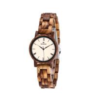 Reloj para mujer Redear®Women, Zebrawood, con Vidrio & acero inoxidable, movimiento japonés, Resistente al agua de la vida, 40x10mm, longitud:aproximado 8.5 Inch, Vendido por UD