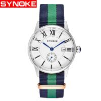 Montre à bijoux pour hommes Synoke®, Nylon, avec verre & acier inoxydable & alliage de zinc, mouvement chinoise, Placage, Résistant à l’eau de vie & réglable, plus de couleurs à choisir Environ 10 pouce, Vendu par PC