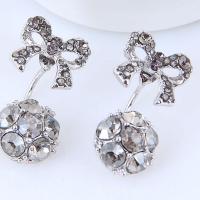 Brass Split Earring, platinum plated, for woman & with cubic zirconia, nickel, lead & cadmium free 