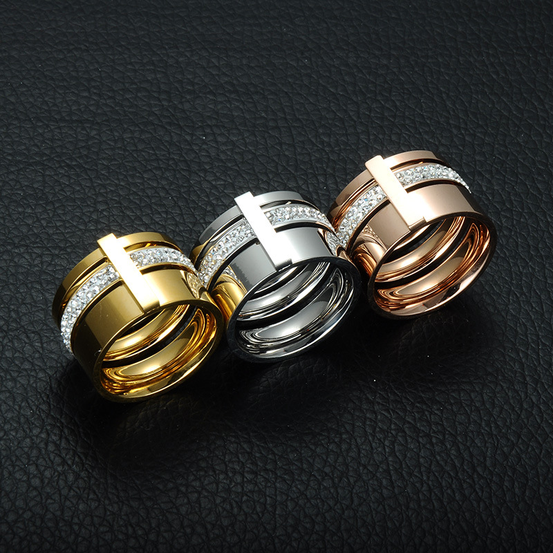 Acier titane bague, avec argile, Placage, normes différentes pour le choix & pour homme, plus de couleurs à choisir, 15mm, Vendu par PC