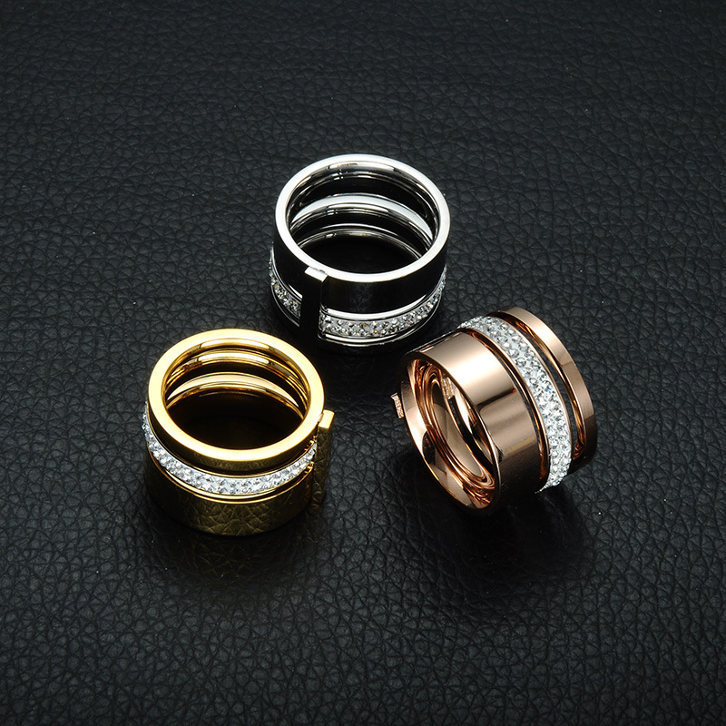 Acier titane bague, avec argile, Placage, normes différentes pour le choix & pour homme, plus de couleurs à choisir, 15mm, Vendu par PC