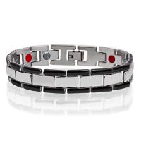 Acier titane bracelet, avec hématite magnétique, Placage, antifatigue & protection contre les radiations & pour homme, 12.5mm Environ 8 pouce, Vendu par brin